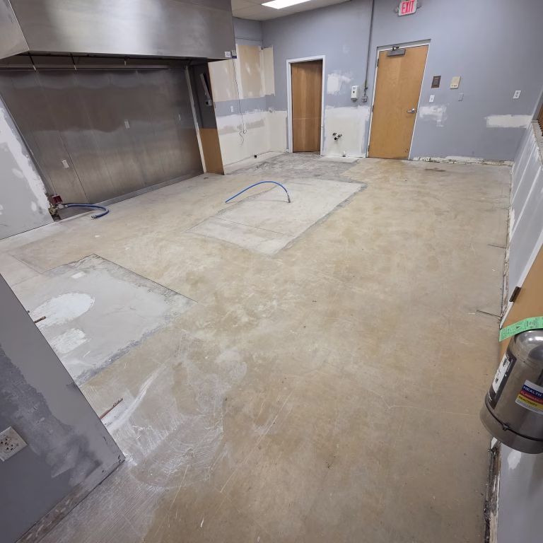 epoxy flake flooring before